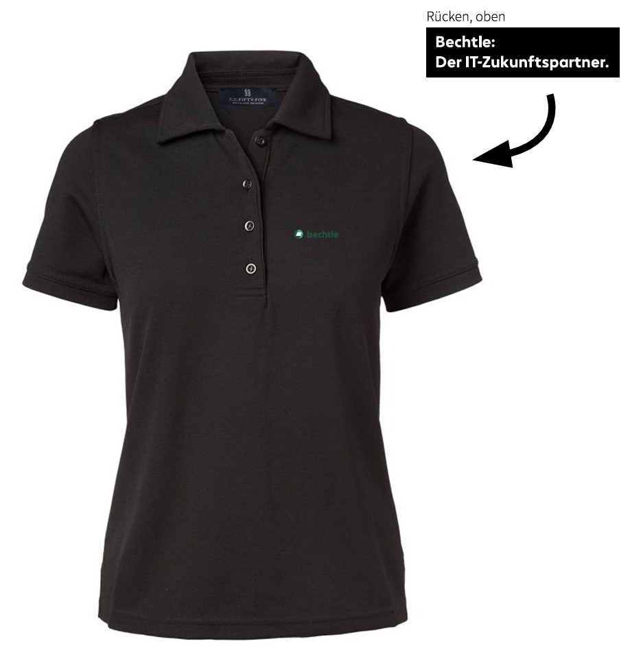 Munich Womens' Polo Shirt SS, Regular Fit, Women, Black, XXL