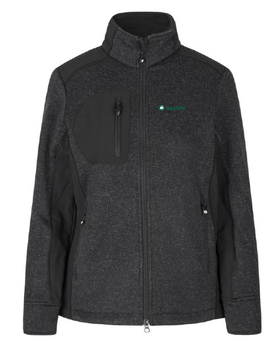 Cardigan, Strick-Fleece, Damen, Graphit meliert, 2XL