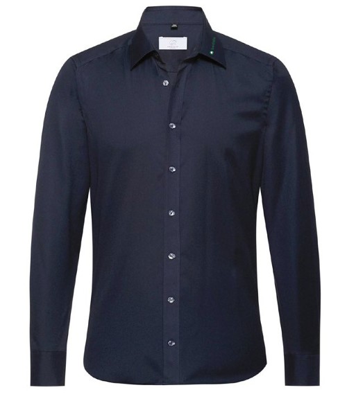Herren-Hemd 1-1 SF 37.5, marine, 35-36