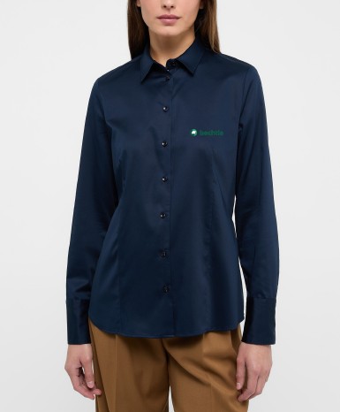 Damenbluse, TAILLIERT, Langarm (Standard), NAVY