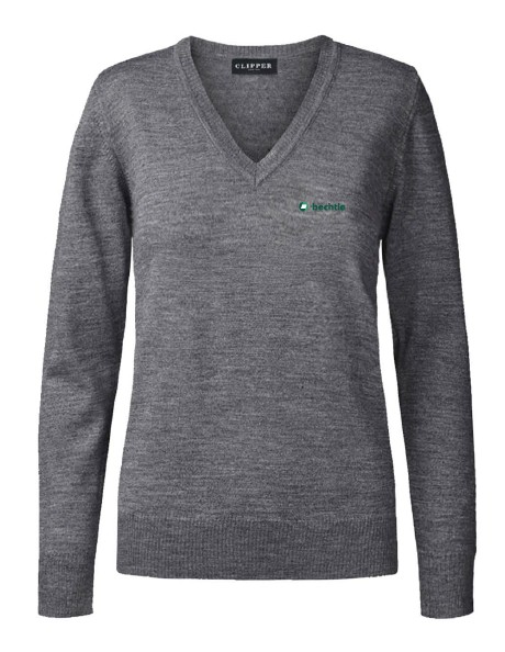 Copenhagen Pullover V Neck Rib Women's, Regular Fit, Women, Light Grey Melange, 3XL