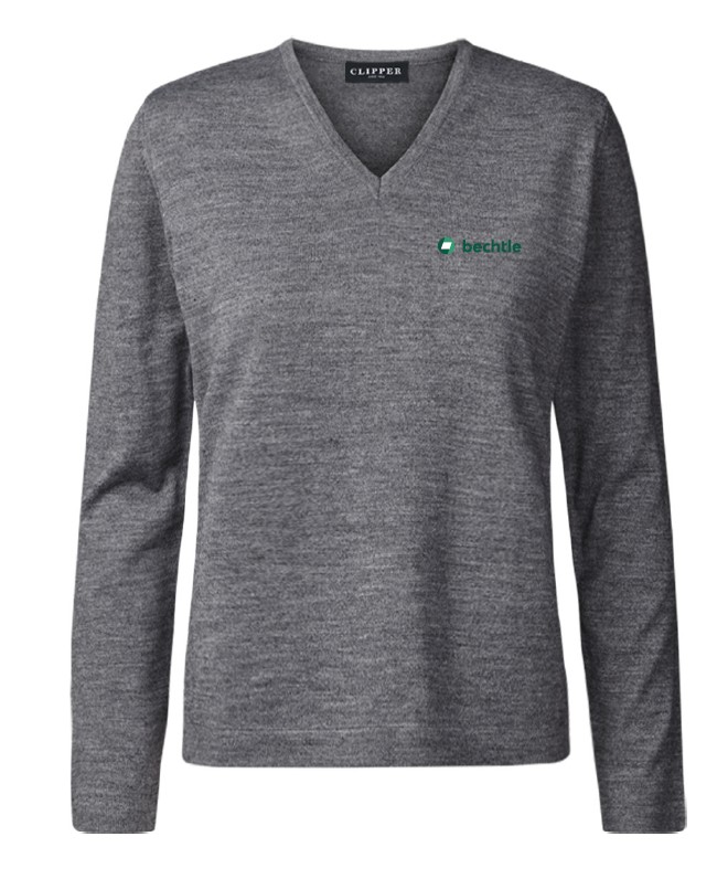 Copenhagen Pullover V Neck Tubular, Regular Fit, Women, Stone Grey Melange, 2XL