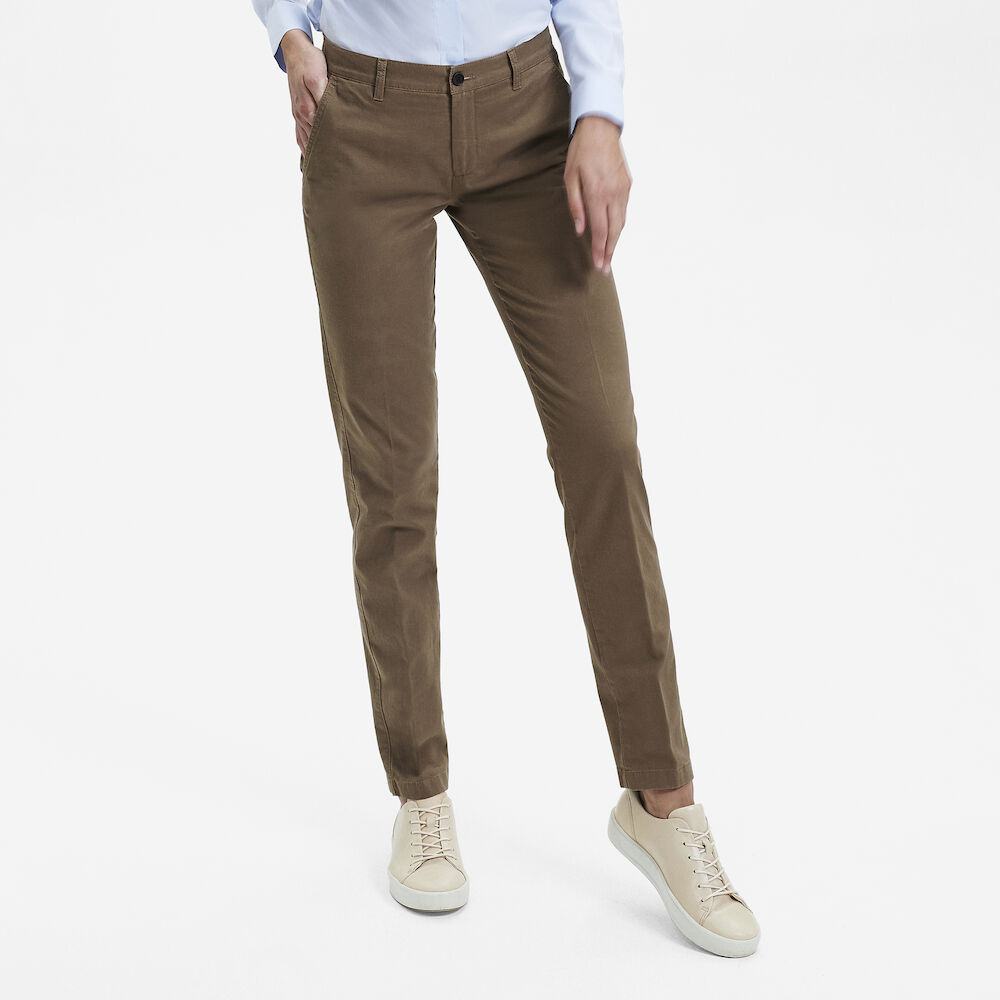 Women's Modern Fit Chino, Dark sand, 34/80 - medium