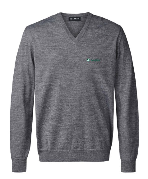 Clipper Herren Strickpullover V-Ausschnitt "Copenhagen" stonegrey Gr. 2XL
